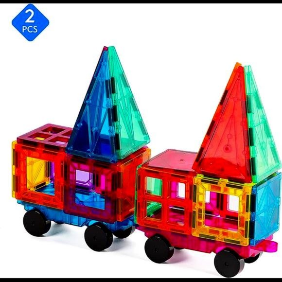 2 Piece Magnetic Tiles Car Set Truck Kit Toy NIB - Picture 1 of 6